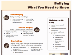 Cover of bullying one pager